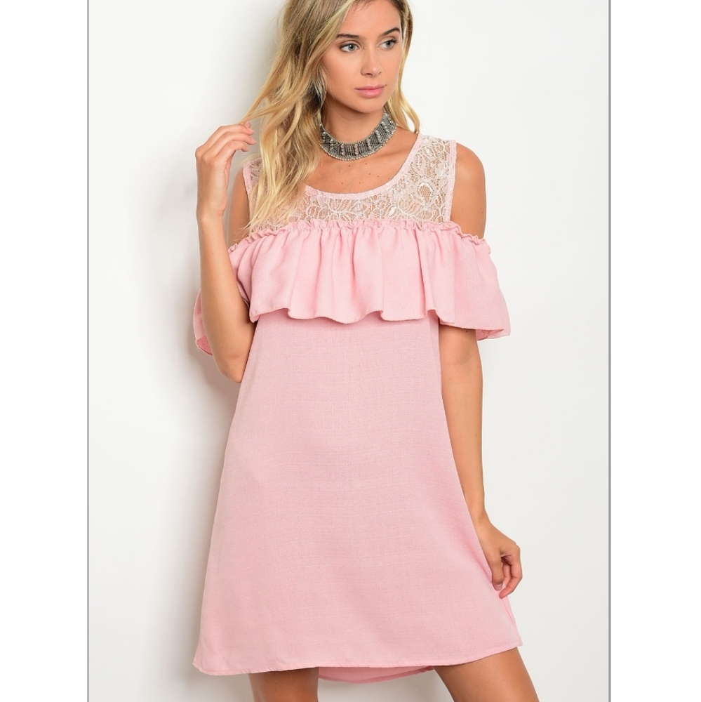 Runway Paris Pink Dress with Ruffled arms